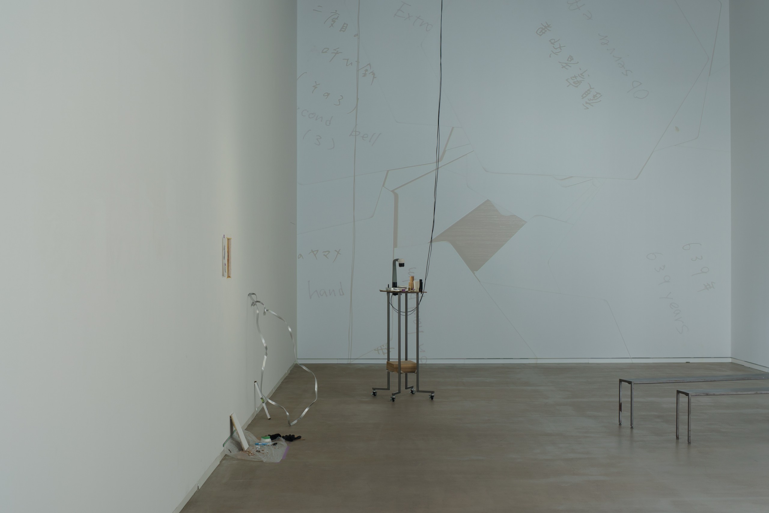 雨宮庸介個展「雨宮宮雨と以」会場風景 "For The Swan Song A (2023)" 