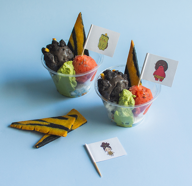「Summer Studio 2024 トンコハウスとつくるワークショップ・展覧会」BUG Cafe コラボメニュー　ONIサンデー　画像