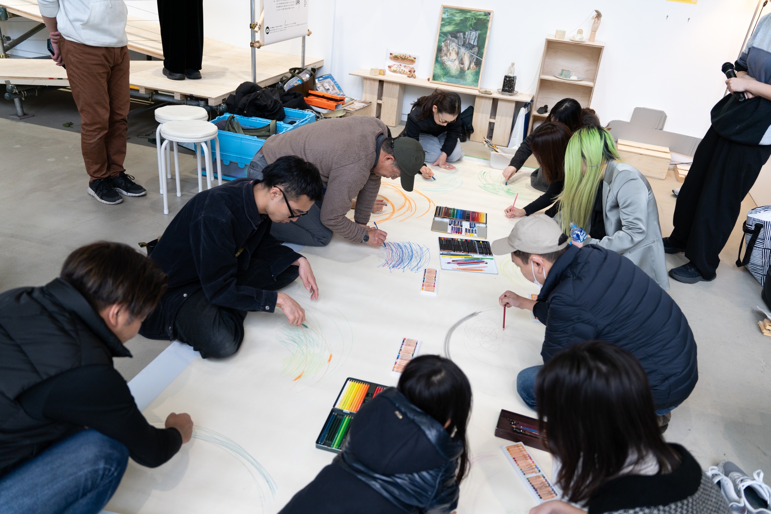 平松可南子「PigeonのVision」ワークショップ参加者　作業風景